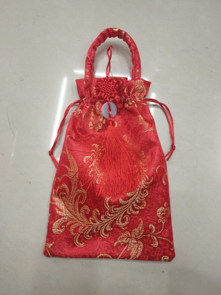 绸缎凤尾子孙红包带尺寸18ⅹ28