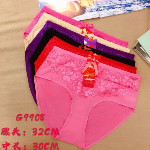 foreign trade underwear women‘s underwear girl briefs lace lace pants mummy pants factory direct sales