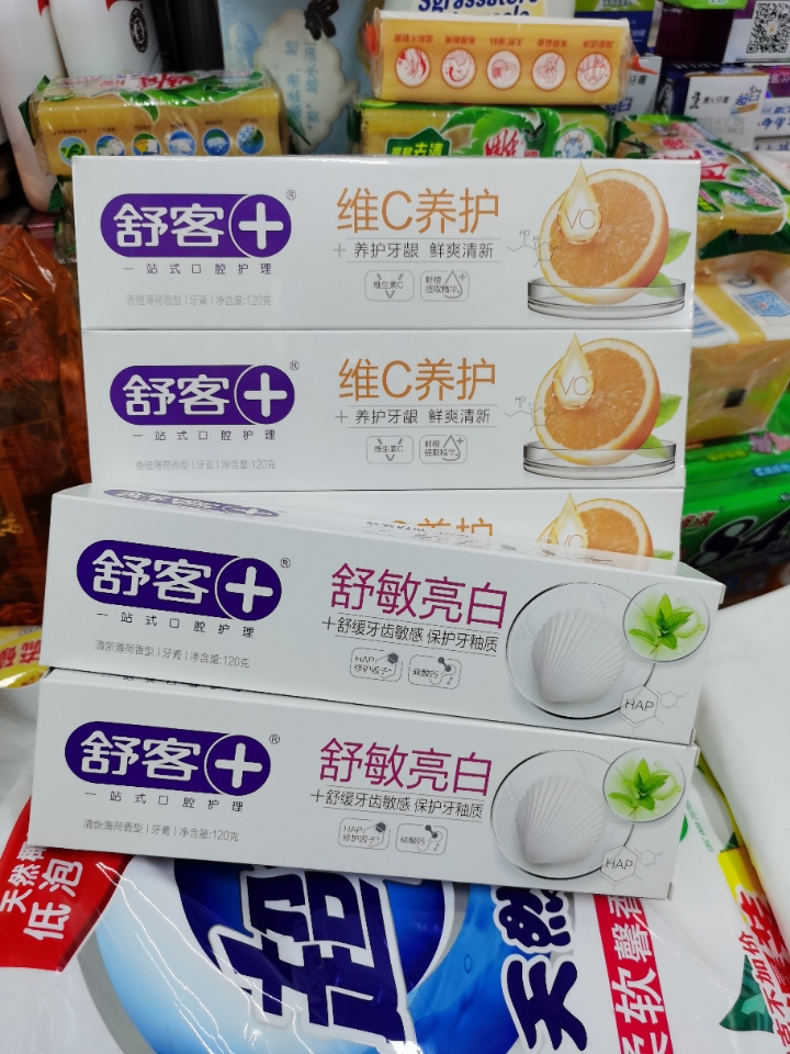 舒客牙膏120克,舒敏亮白 舒缓牙齿敏感保护牙釉质,清新薄荷香型