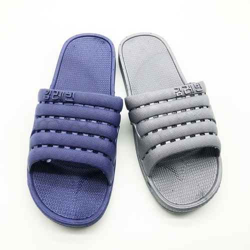 foreign trade summer pvc blowing hollow home non-slip silent bath men‘s slippers in stock support customized