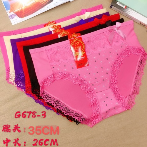 foreign trade underwear women‘s briefs lace underwear bow printed color cloth underwear factory direct sales