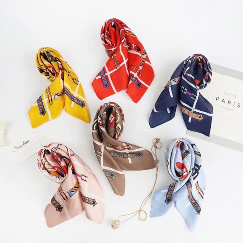 new printed small silk scarf 70*70 foreign trade + domestic sales spot 72 hours delivery fashion popular