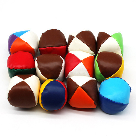 manufacturers supply high quality cartoon pu sandbag leather round small sandbag game sandbag ball for children