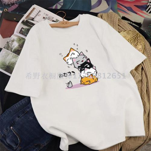 summer new student ins white round neck printed short sleeve t-shirt female korean loose fashion all-match half sleeve women‘s clothing
