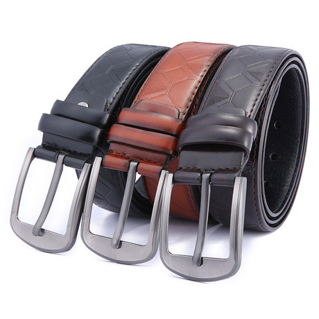 Factory Wholesale Retro Pin Buckle Men‘s Leather Belt European and American Fashion Pu Belt Youth Belt Pieces Delivery