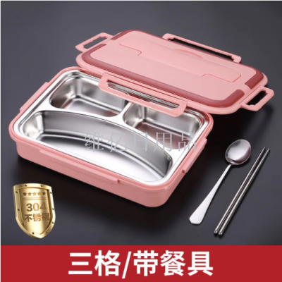 304 stainless steel lunch box bento box separated office workers meal box set insulation student canteen compartments portable