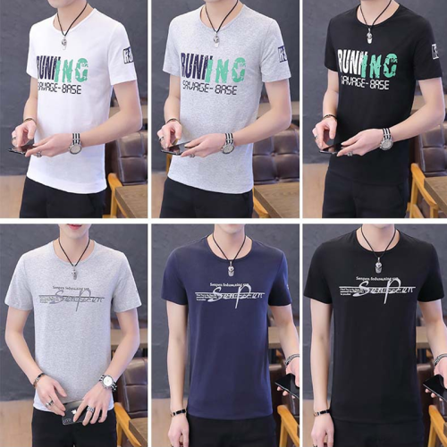 men‘s summer short-sleeved t-shirt inventory clearance men‘s t-shirt round neck shirt men‘s short-sleeved stall supply