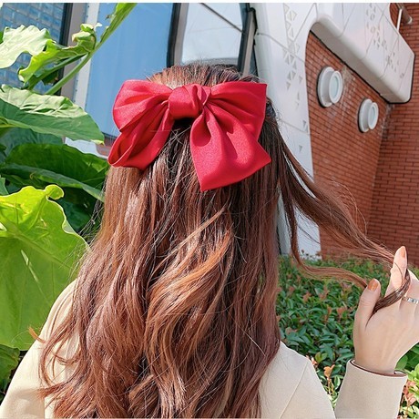 korean style big bow hairpin back head hair accessories red hairpin adult headdress clip female oversized girl clip