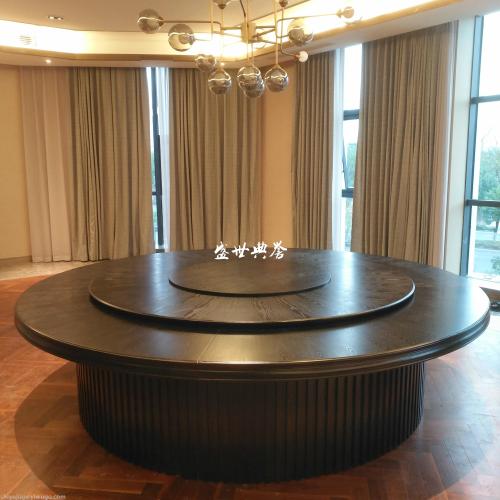 five-star hotel box solid wood electric dining table customized holiday hotel new chinese style electric dining tables and chairs