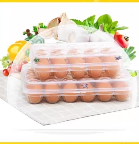 Kitchen Supplies Refrigerator Eggs fresh Storage Box， shockproof Drop-Resistant Kitchen Creative Buckle with Lid Egg Holder Egg Grid 