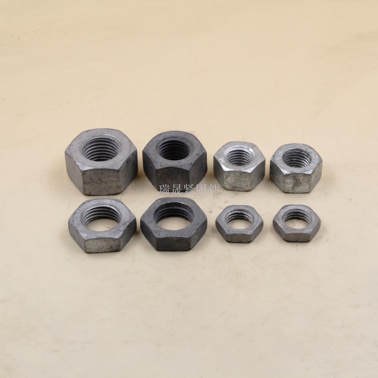 HDG 蔳 nuts and high strength hot dip galvanized thin nut hexagonal nut gb nut, thin nut fine teeth