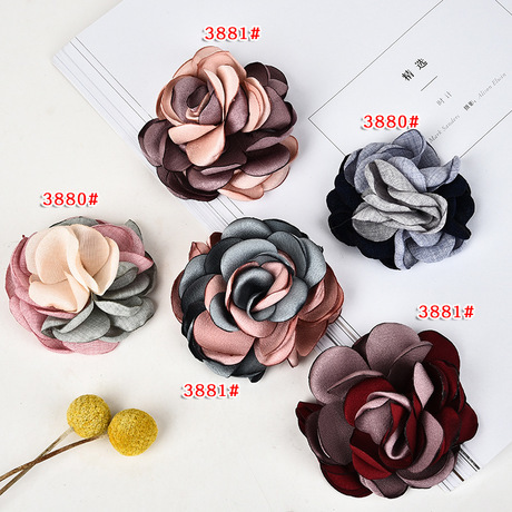 korean style small flower accessories burning edge flower fabric clothing headwear hair accessories shoes flower accessories rice core three-color factory direct sales