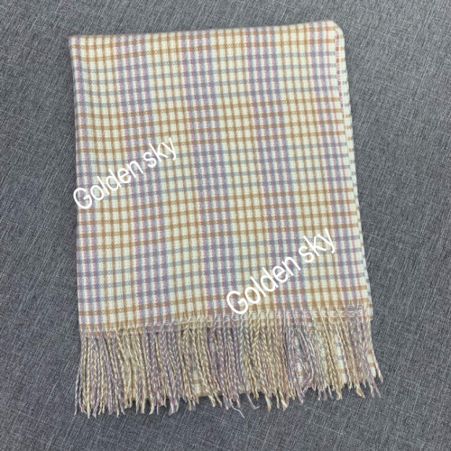 cross-border new european and american fashionable simple plaid cashmere-like barbed scarf