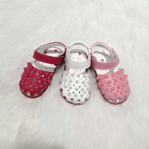 Children Baby Girl New with Light Small Pearl Soft-Soled Non-Slip Breathable Velcro Sandals Baby Girl Sandals