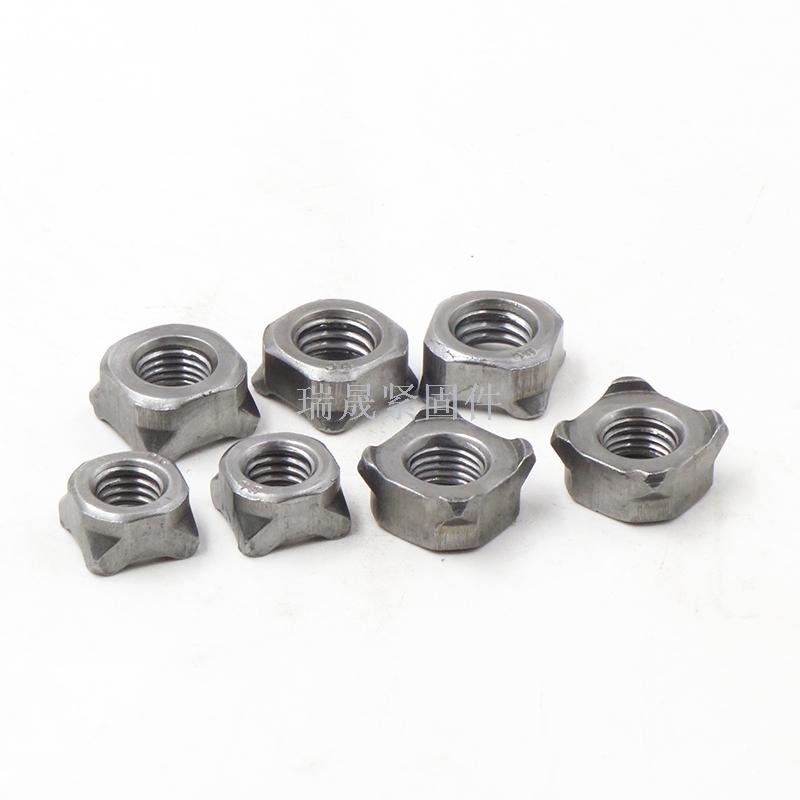 Four - corner welding nuts, square nuts, stainless steel welding nuts, non - standard machining cust