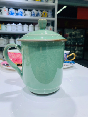 Ceramic cup! Longquan Celadon Office Cup Series