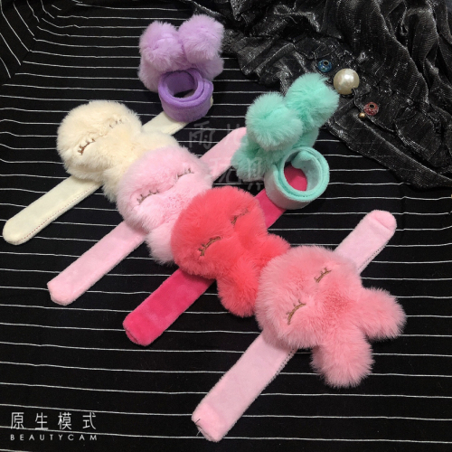 Plush Toy Furry Rabbit Slap Bracelet Bracelet Slap Watch Children‘s Cartoon Watch Stall Supply Exclusive