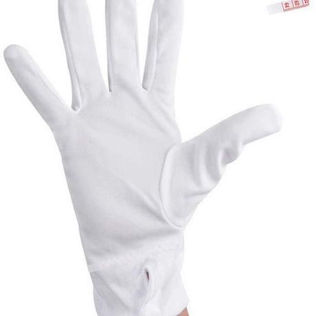 Middle Buckle Polyester White Three-Rib Gloves Polyester Cotton Work Etiquette Parade Square Team Command Army Guard Gloves