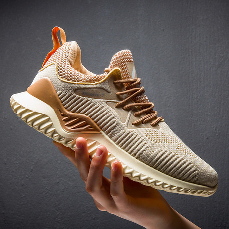 Cross-Border plus Size Men‘s Shoes Summer Breathable Flying Woven Sneakers Korean Fashion Alpha Second Generation Coconut Shoes Running Shoes 