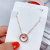 Japan and South Korea small red book stars with geometric double ring light luxury ring niche simple fashion clavicle chain