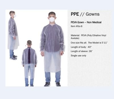 Disposable Protective Apron, Protective Clothing PE CPE, Waterproof, Thumb Suit, Non-Woven Clothes