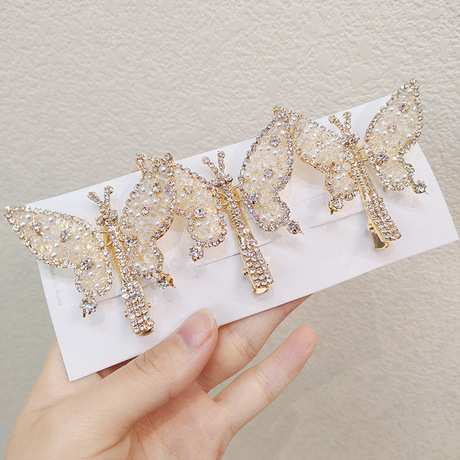 korean ins girl butterfly barrettes warm elf same style side clip super fairy mori style diamond bang clip clip hair accessories