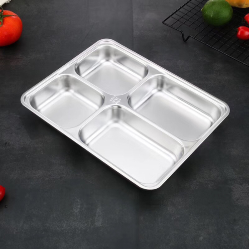 Kitchen Supplies 304#201# Fast Food Plate Student Canteen Plate Stainless Steel Plate