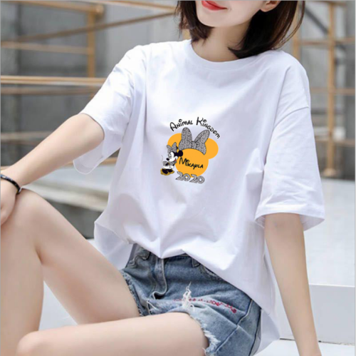 white short-sleeved t-shirt for women slim-fit tops for summer 2024 new ins trendy large size women‘s bottoming shirt top half sleeve t-shirt