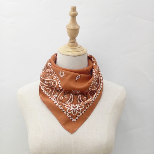 caramel cashew small square scarf polyester cotton headscarf mask european and american hot products in stock