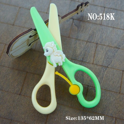 Self-Produced and Self-Sold Bauhinia Knife Scissors 5-Inch Cartoon Plastic Paper Cutting Scissors 518K