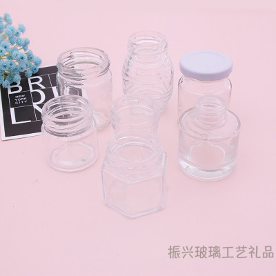 Transparent Aluminum Cover Health Care Products Glass Bottle Plastic Capsule Bottle Flower Tea Water Bottle Sealed Small Glass Bottle with Lid