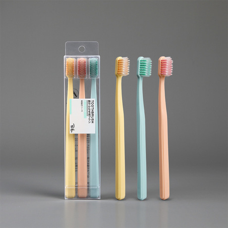 customizable spiral hair toothbrush 3-piece frosted non-slip brush handle with sheath ultra-fine soft hair toothbrush factory wholesale