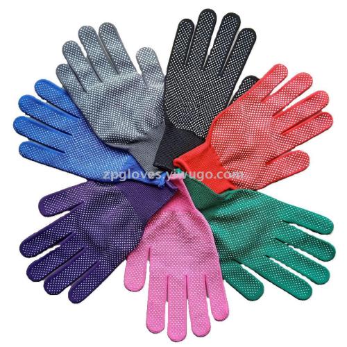Garden Gloves Non-Slip Sesame Dot Gloves 13-Pin Nylon Cotton Gloves with Rubber Dimples Labor Protection Gloves Factory Direct Sales