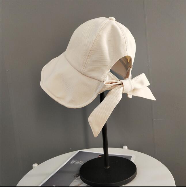 渔夫帽女隐形日系蝴蝶结夏季遮阳防晒帽防紫外线遮脸大檐新款帽子