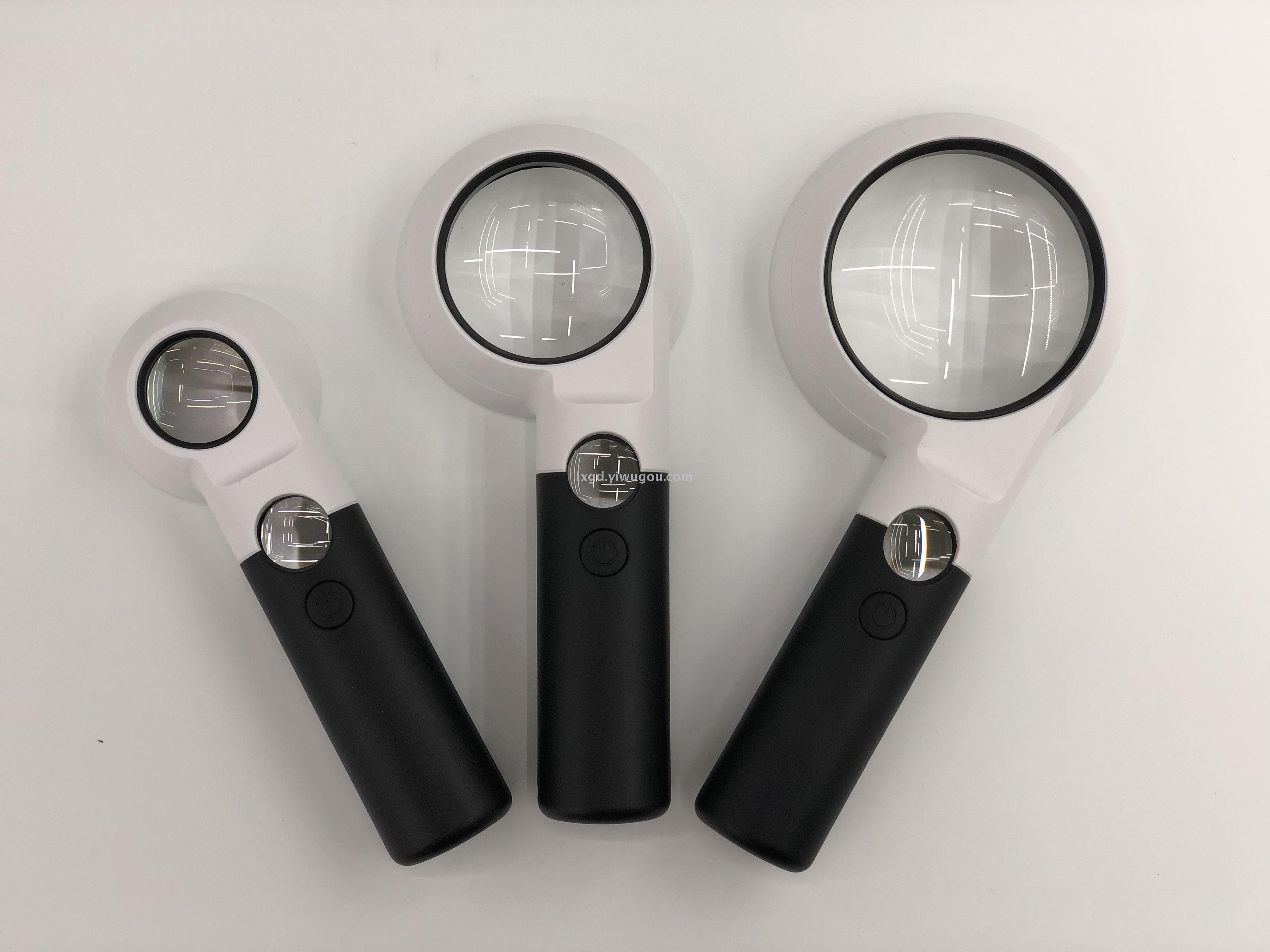 环形led灯双倍率老人看书阅读鉴定古玩维修高倍高清手持式放大镜