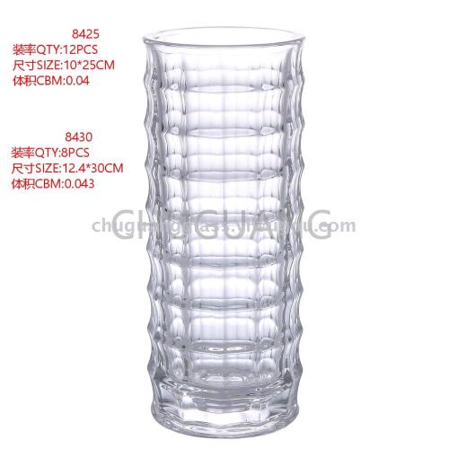 Chuguang Glass Transparent Crystal Glass Vase Straight Transparent Glass Vase Flower Arrangement Hydroponic