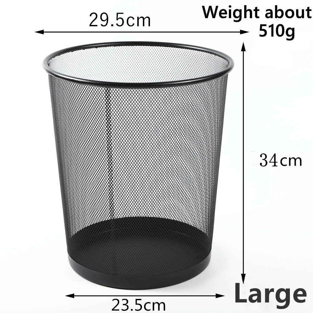 Mesh Wire Waste Paper Bin – 20L Capacity, Black Metal Garbage Can For Home, Office, Kitchen, Bedroom