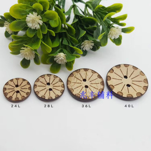 Coconut Shell Button Natural Coconut Button Laser Button SUNFLOWER Clothing Accessories