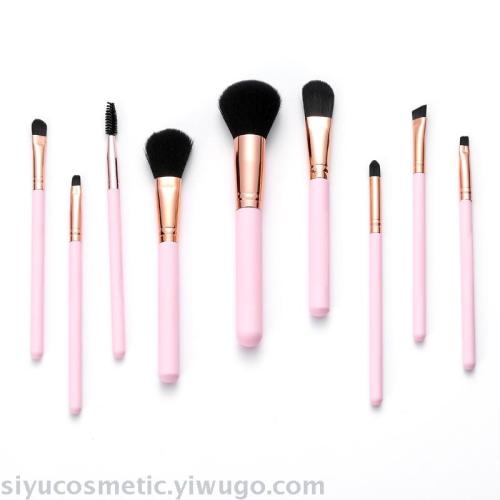 9 pink makeup brush sets