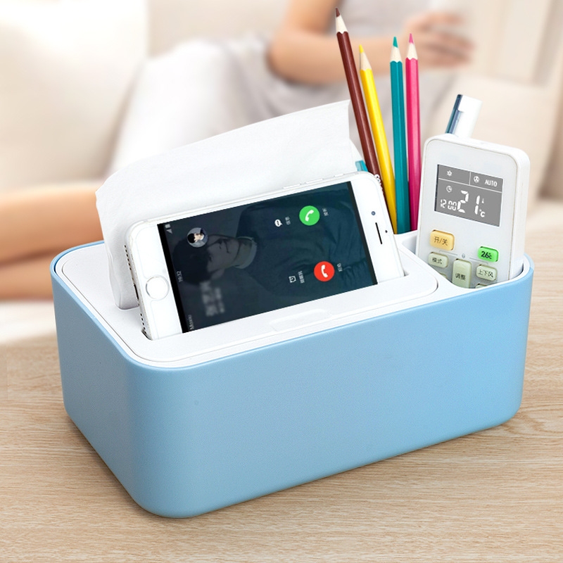 H05-538 Tissue Box Desktop Pumping Restaurant Home Cute Carton Coffee Table Rectangular Storage Plas