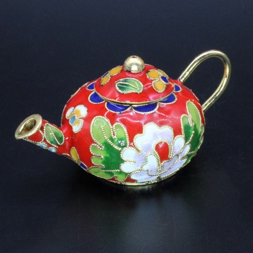 beijing cloisonne foreign business craft gift decoration cloisonne enamel （filigree silver blue） small round pot