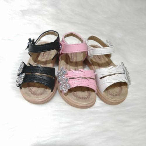 children and girls flower rhinestone small pearl soft bottom non-slip breathable velcro sandals baby girl sandals