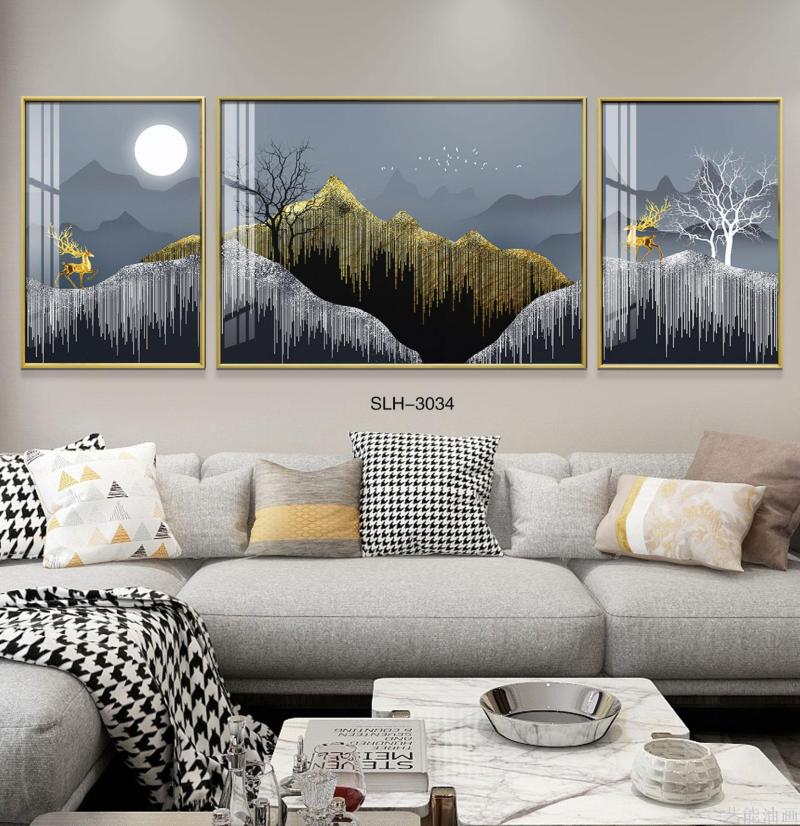 light key-2 luxury living room sofa background wall decorative