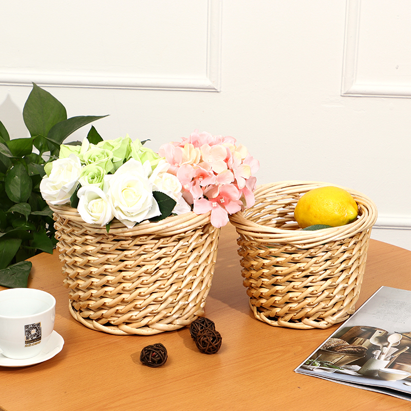 柳编手工花篮 田园蔬菜柳编篮 工艺品柳编花篮