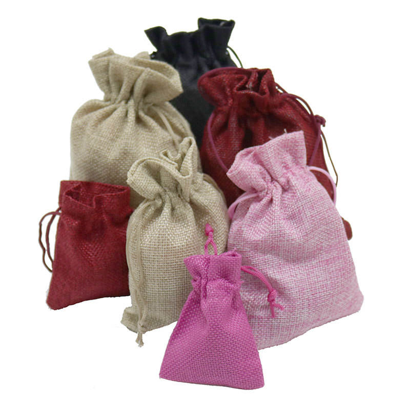 Sackcloth bundle pocket stock cotton bag jewelry bag receivi...