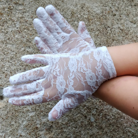children‘s lace gloves sunscreen thin flower girl white etiquette performance wedding dress accessories performance factory wholesale