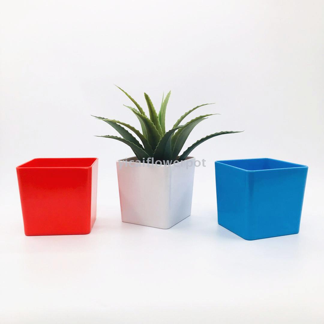 Plastic Flower Pot F21 Straight Square Plastic Flower Pot Imitation Porcelain Flower Pot