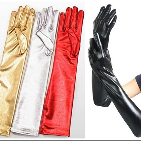 Patent Leather Adhesive Tight Long Gloves Coating Performance Dancing Wedding Ball Sexy Gloves Wholesale