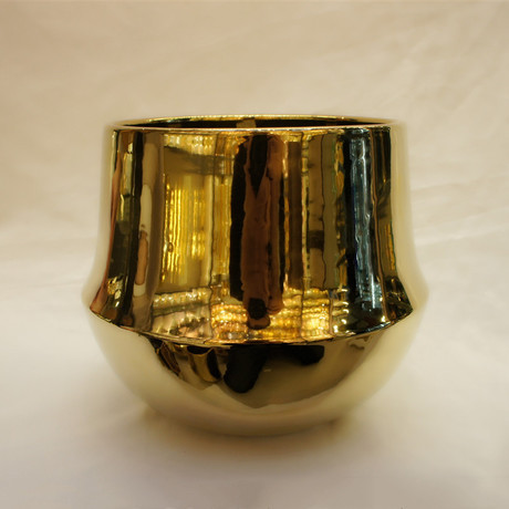 golden electroplating ceramic large flower pot creative electroplating flower pot crafts vase ornaments vase decoration