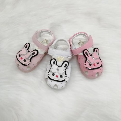 Children and Girls Bunny Cute with Lights Soft-Soled Non-Slip Breathable Velcro Sandals Baby Girl Sandals